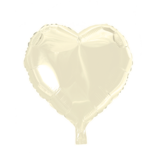 Folieballon hjerte elfenben - Giv en ballon
