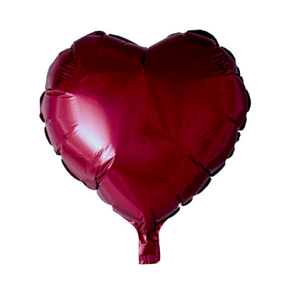 Folieballon hjerte bordeaux