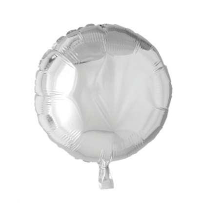 Folieballon rund sølv