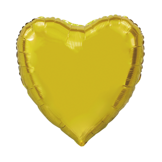 Stort folieballon hjerte guld - Giv en ballon