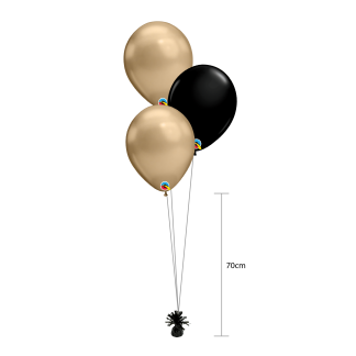Nytårs bordbuket guld & sort - Giv en ballon