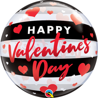 Valentine's Day Black Stripes - Giv en ballon