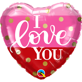 I Love You Gold Dots - Giv en ballon