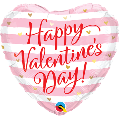 Valentine's Pink Stripes - Giv en ballon