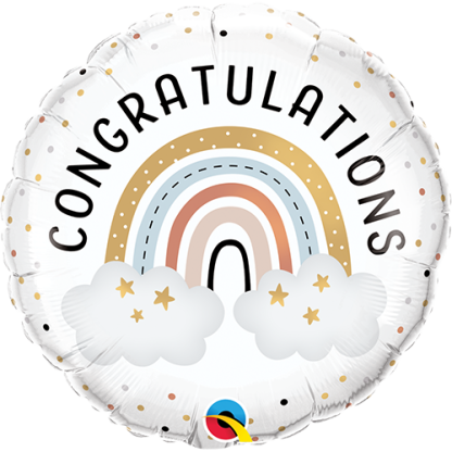 Congratulations Boho Rainbow - Giv en ballon