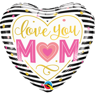 Love You M(HEART)M Stripes - Giv en ballon