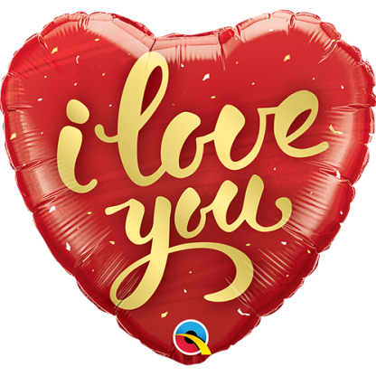 I Love You Gold Script - Giv en ballon