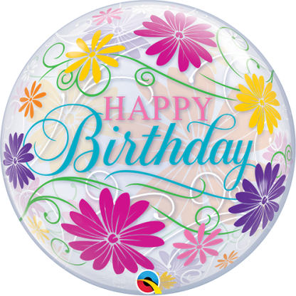 Birthday Flowers & Filigree - Giv en ballon