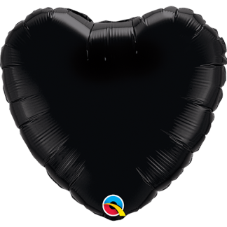 Folie hjerte sort - Giv en ballon