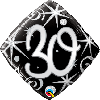30 år elegant sparkles and swirls - Giv en ballon