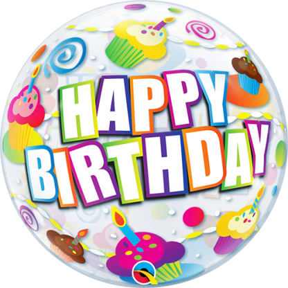Birthday cupcake & dots - Giv en ballon