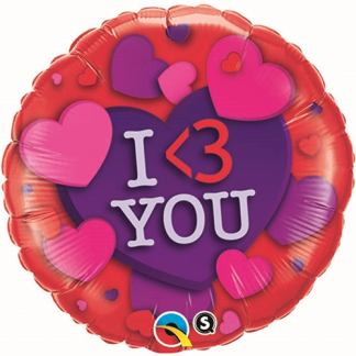 I <3 YOU folie ballon - Giv en ballon