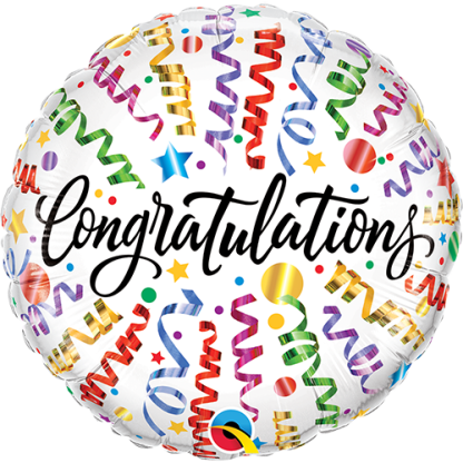 Congratulations & confetti - Giv en ballon
