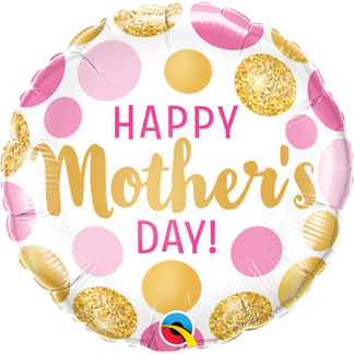 Mothers day pink & gold dots - Giv en ballon