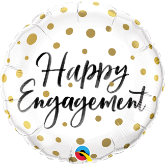 Happy engagement gold dots - Giv en ballon