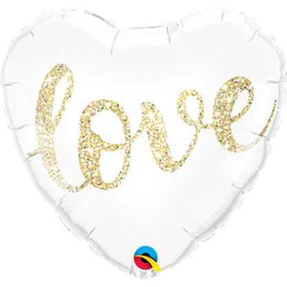 Love glitter gold - Giv en ballon