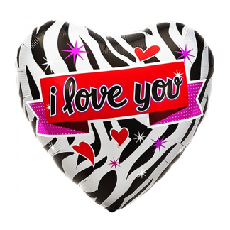 I love you zebra - Giv en ballon