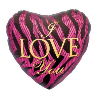 I love you pink zebra - Giv en ballon