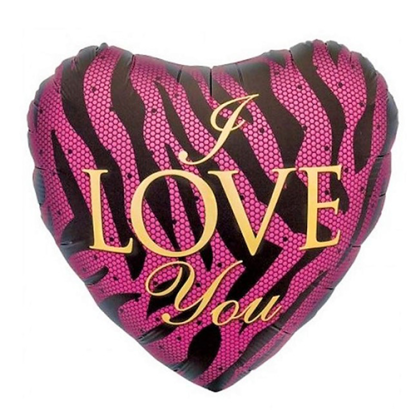 I love you pink zebra - Giv en ballon