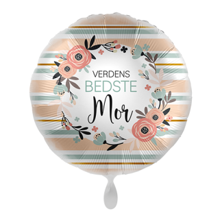 Verdens bedste mor med blomster - Giv en ballon