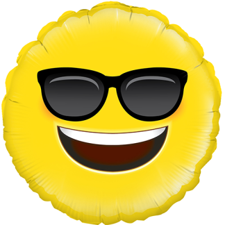 Cool emoji med solbriller - Giv en ballon