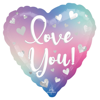 Love you pastel hjerte - Giv en ballon