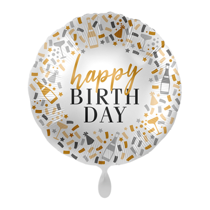 Happy Birthday konfetti & champagne