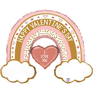 Rosegold Valentine Rainbow - Giv en ballon