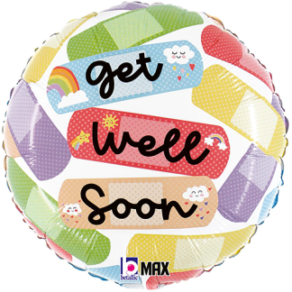 Get Well Soon med plastre - Giv en ballon
