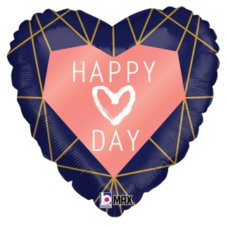 Geo Navy Heart - Giv en ballon
