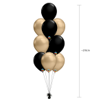 Nytaar-buket-10balloner-guld-sort