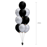 Nytaar-buket-10balloner-soelv-sort