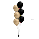 Nytaar-buket-6balloner-guld-sort