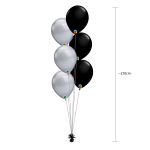 Nytaar-buket-6balloner-soelv-sort